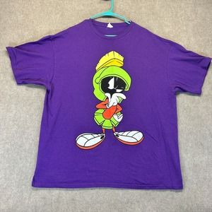 Marvin the Martian Double Sided Vintage T Shirt Men's 2XL Short Sleeve Purple